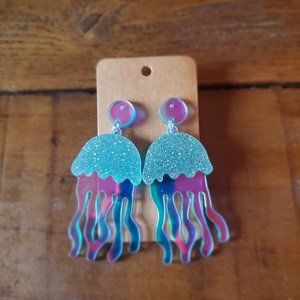Whimsical Shimmering Jellyfish Earrings